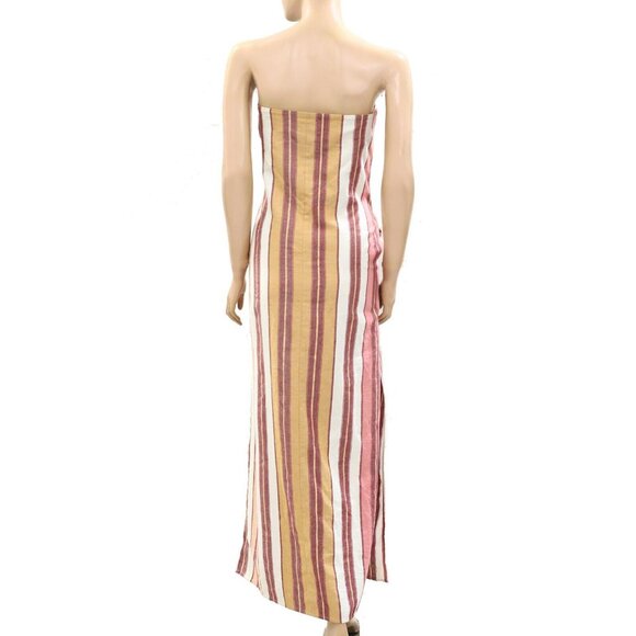 Ilio Nema Dione Naxos Stripe Strapless Maxi Long Dress Tube Printed S New 272109 - Picture 4 of 6
